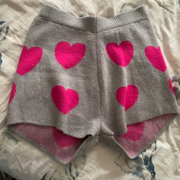 Nasty Gal Pants - Nasty Gal Heart Fuzzy Lounge Shorts